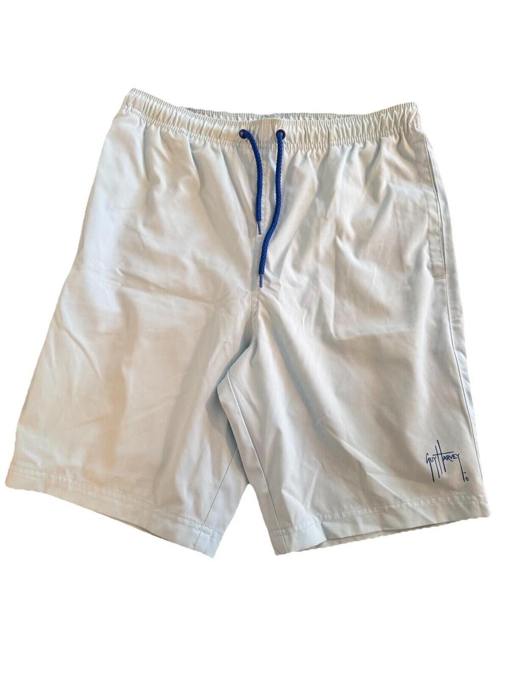 Guy Harvey Men’s Swim Trunks Size Small Light Blue With Royal Blue 8.5”